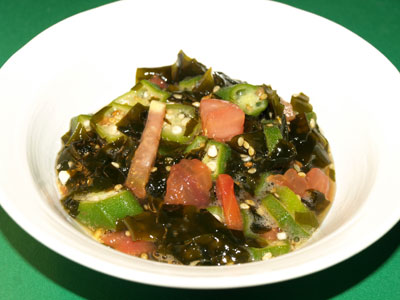 トマトとオクラの和風サラダ