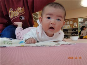 うつぶせ寝をしている赤ちゃん